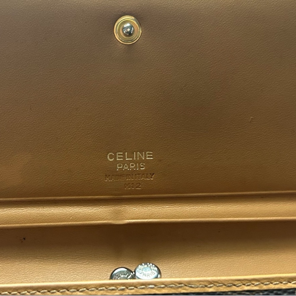 Vintage Celine Long Leather Kiss Lock Flap Wallet - Picture 3 of 12